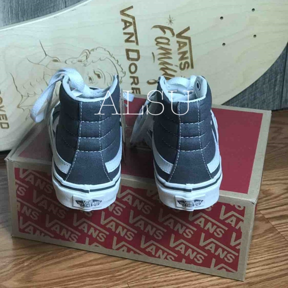 NWT VANS SK8-HI Slim Castlerock Blanc Grey Kid’s - Picture 2 of 8